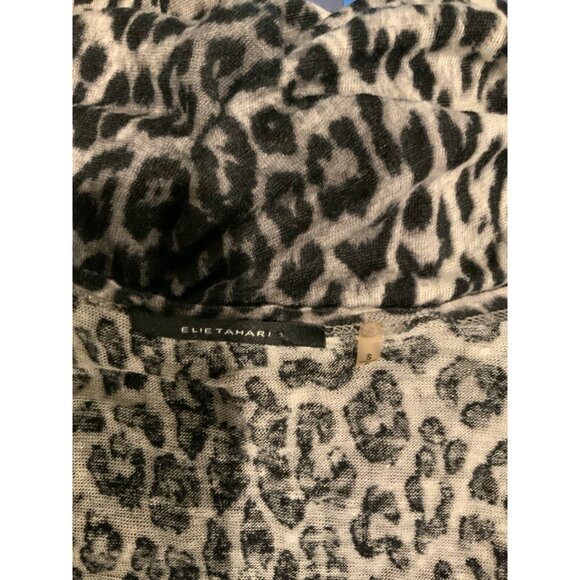 Elie Tahari Black & Gray Leopard Print Tank Top, Size Small - Picture 5 of 5